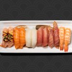 Nigiri Deluxe med friske fisk hos sushi restaurant i Næstved